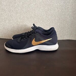 Nike navy and Gold Running Shoes